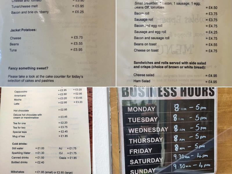 Bumbles Tea Shoppe & Bakery Menu