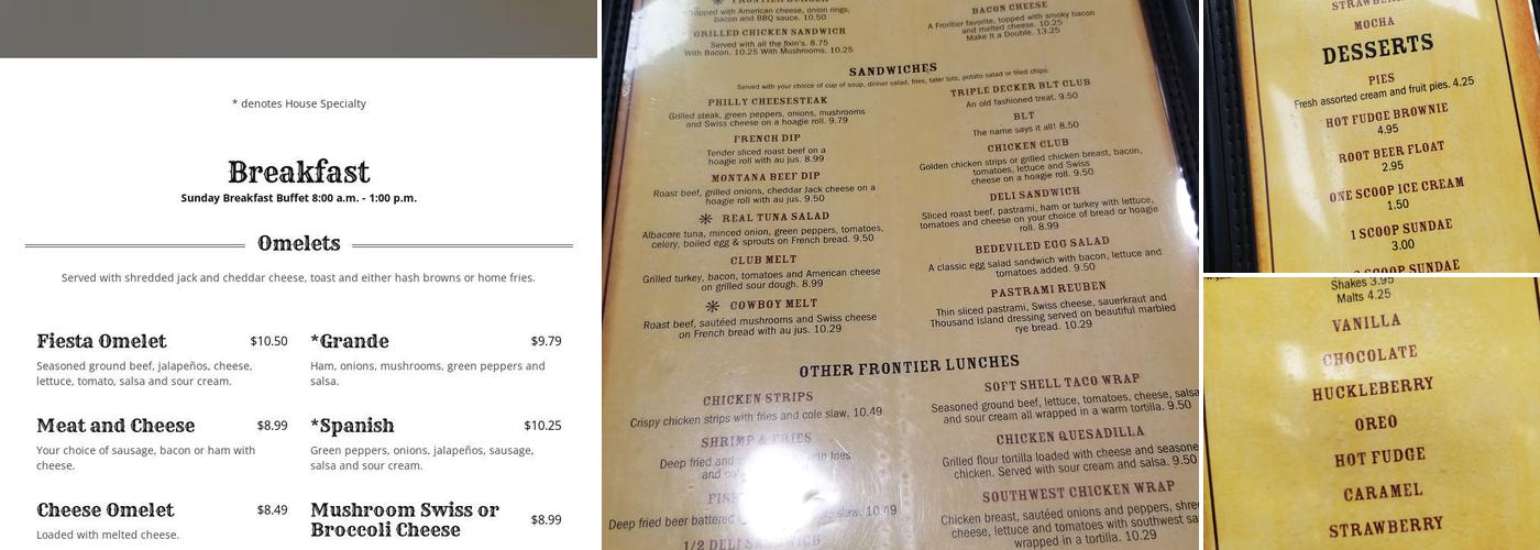 Frontier Cafe Menu