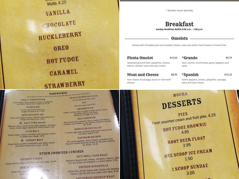 Frontier Cafe Menu