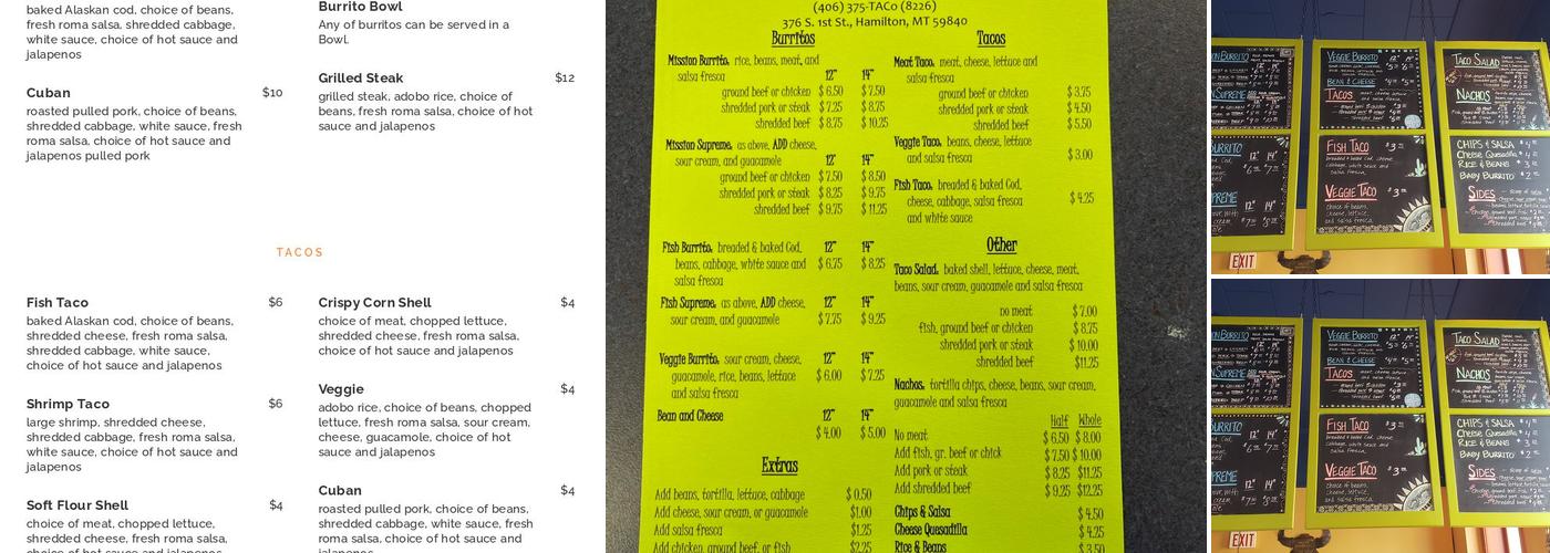 Taco Del Sol Menu