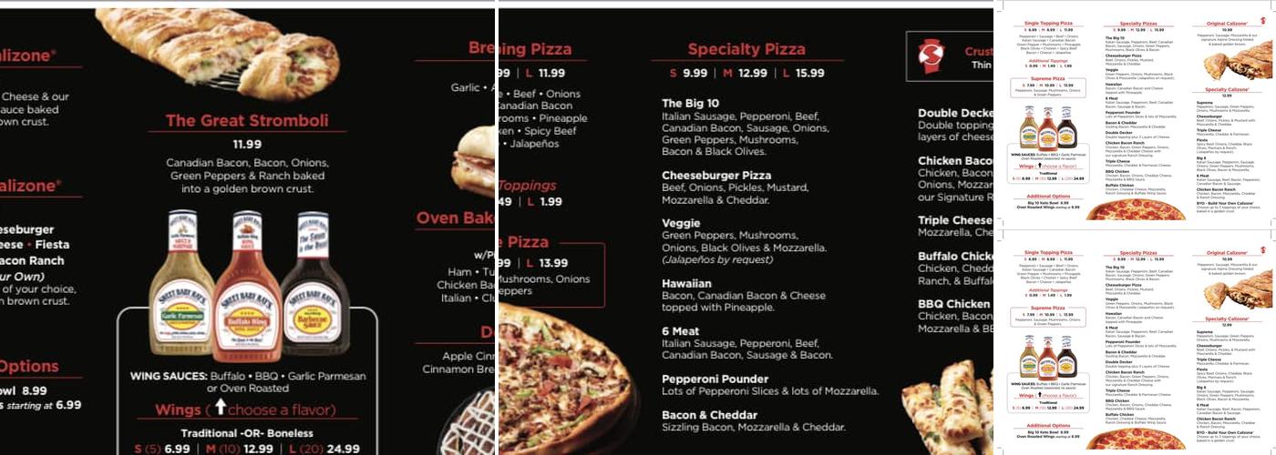 Simple Simon's Pizza Menu
