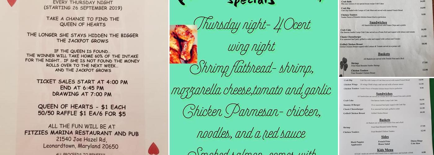 Fitzie's Marina & Pub Menu