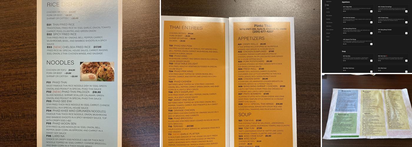 Pinto Thai Menu