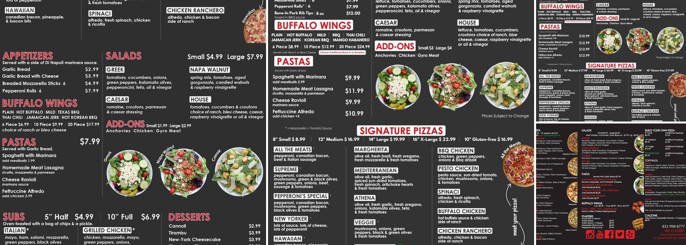 Pepperoni's - Rosenberg Menu