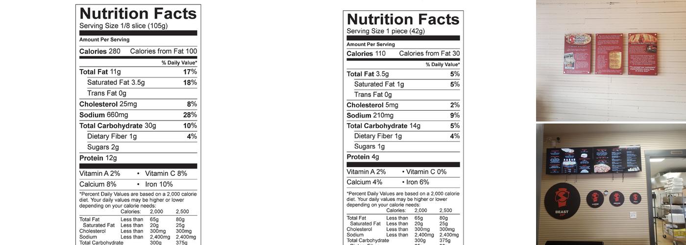 Simple Simon's Pizza Menu