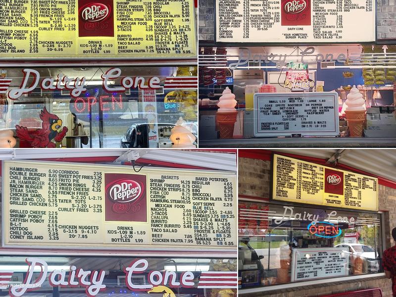 Dairy Cone Menu