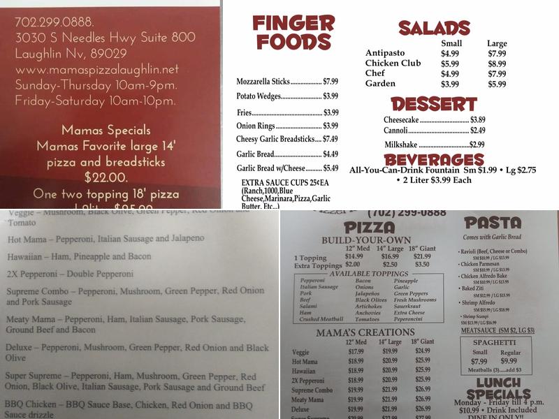Street Pizza Menu