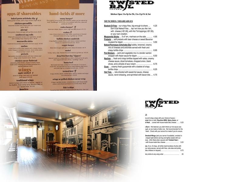 Twisted Rail Tavern Menu