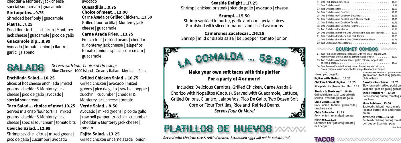 Casa Serrano Menu