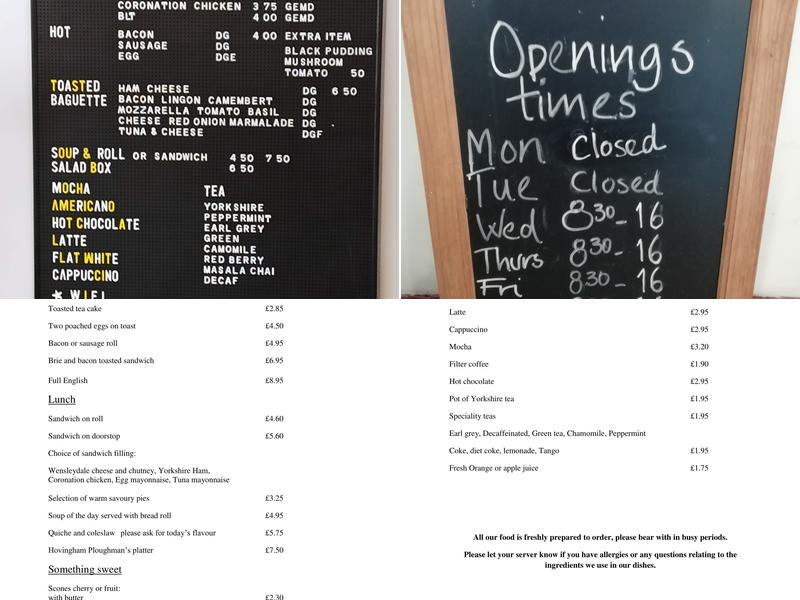 Hovingham Bakery Menu