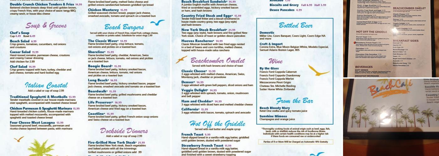 Beach Café Menu