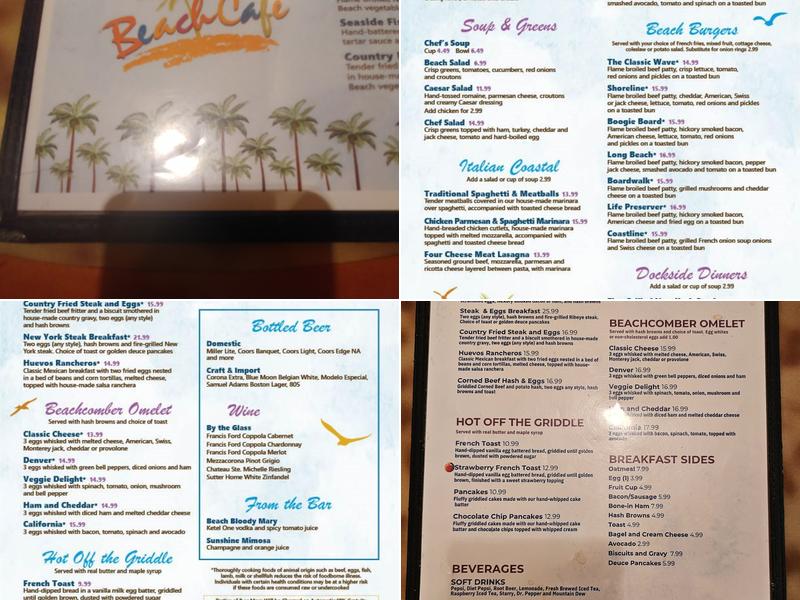 Beach Café Menu
