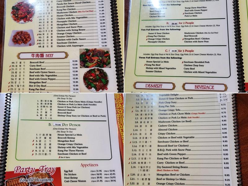 China Panda Restaurant Menu