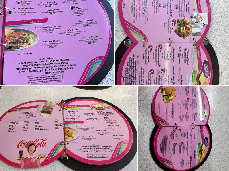Mr D'z Route 66 Diner Menu