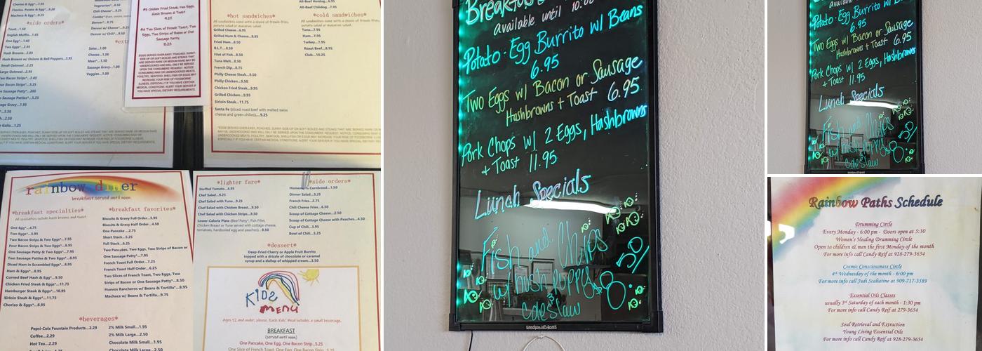 Rainbow Diner Menu