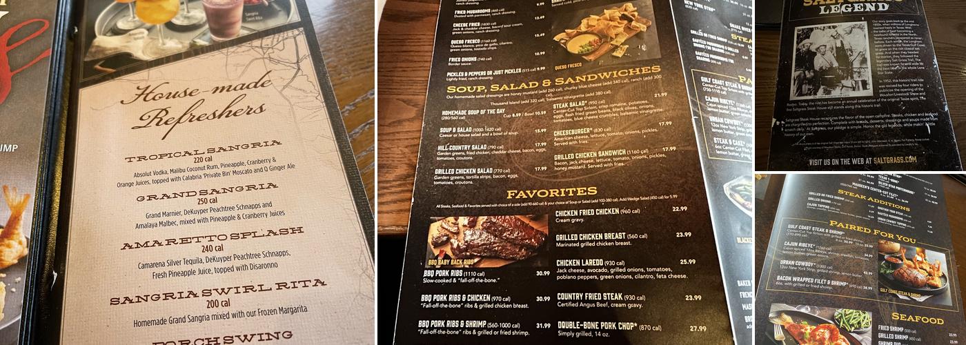 Saltgrass Steak House Menu
