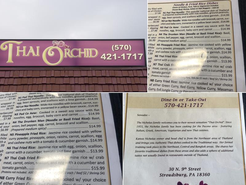 Thai Orchid Menu
