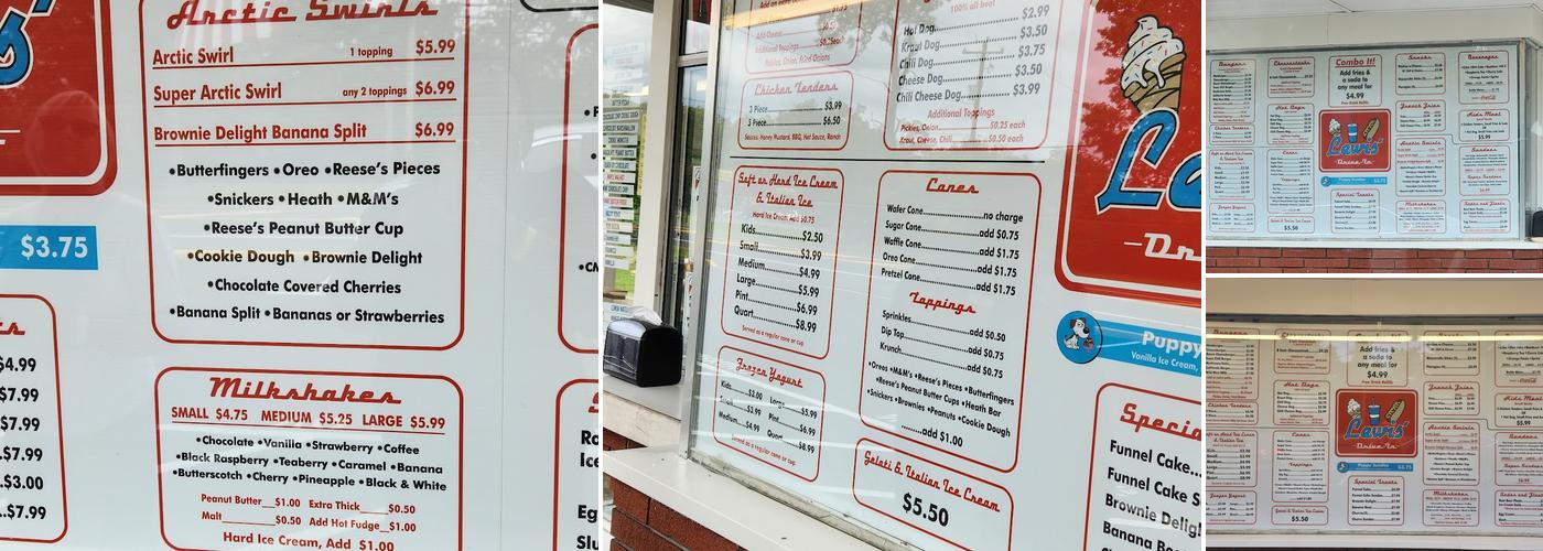 Lewis's Drive-In Menu