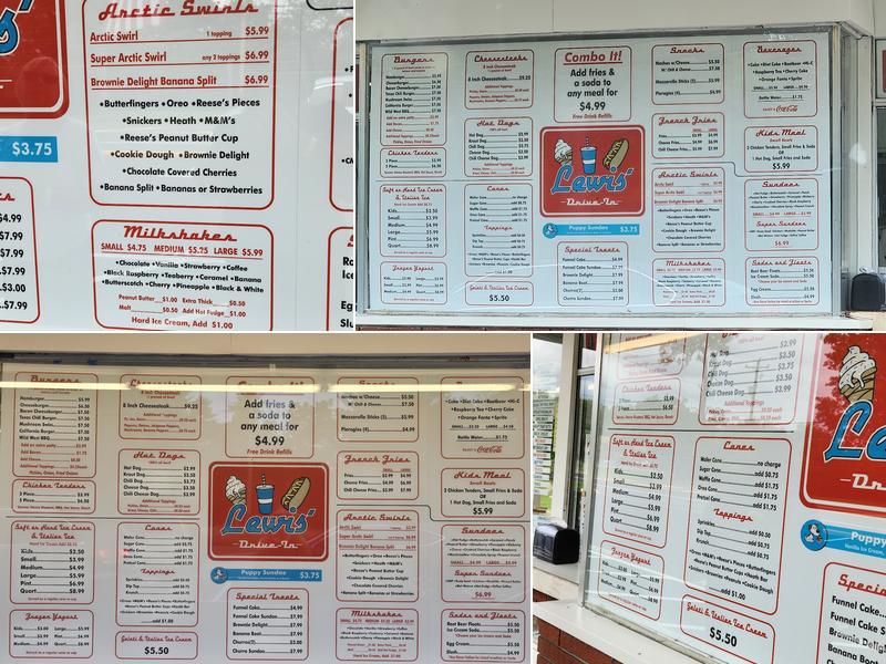 Lewis's Drive-In Menu