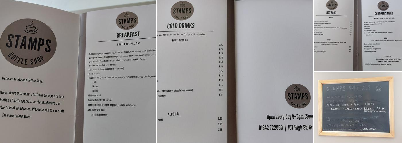 Stamps Coffee Shop Menu