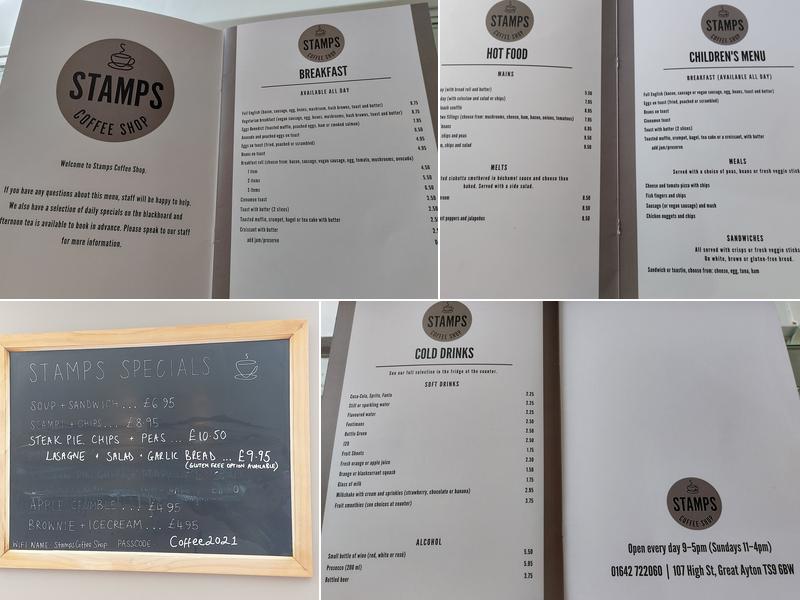 Stamps Coffee Shop Menu