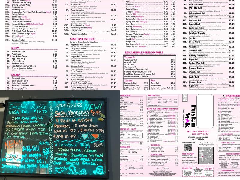 Fusion Wok Sushi and Stir Fry Menu