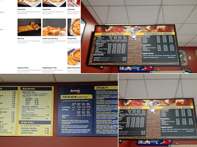 Pudgie's Pizza Menu