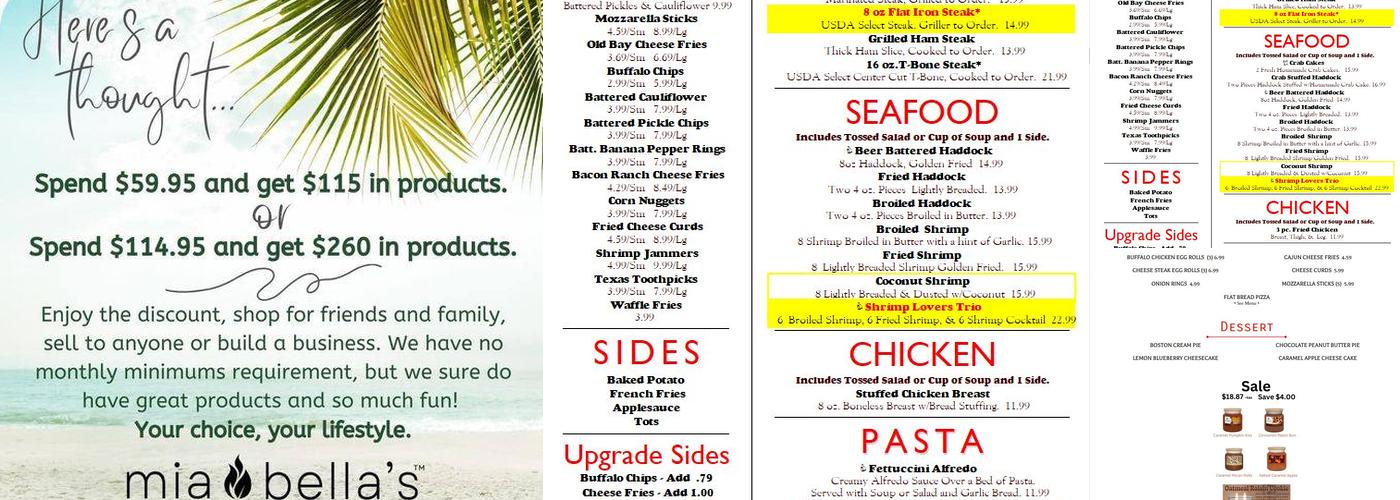 Warrior Lounge Menu