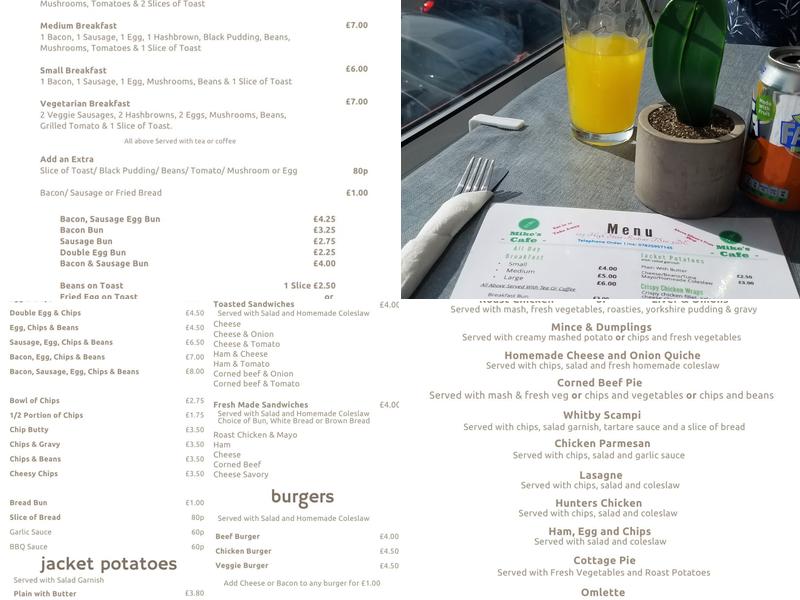 Mikes cafe Menu