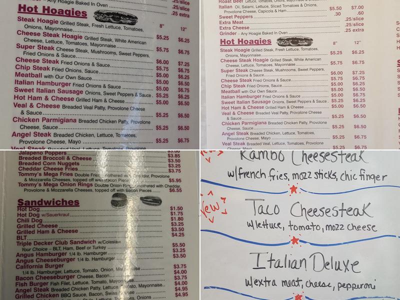 Tommy's Italian Specialty Shop Menu
