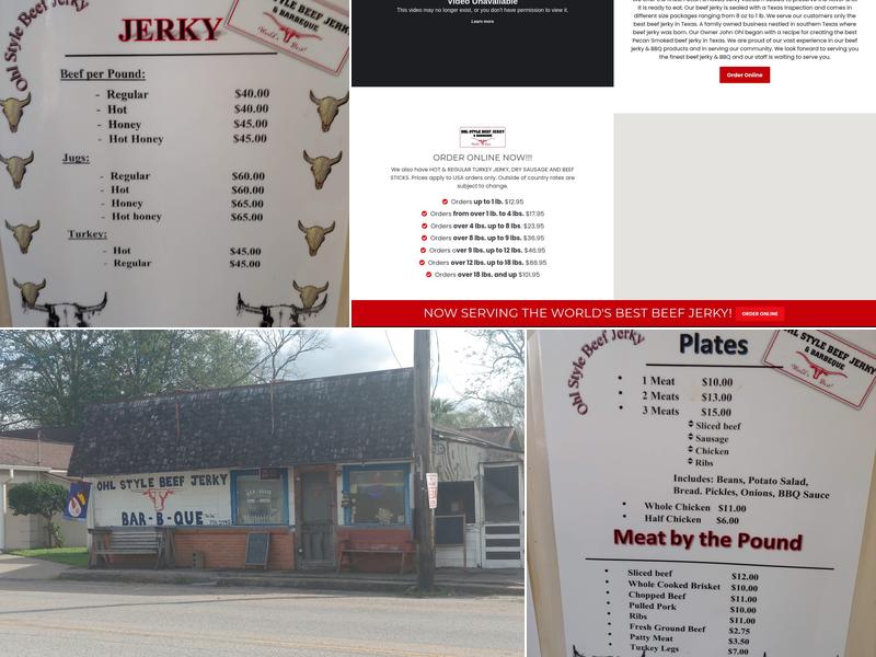 Ohl Style Beef Jerky Menu