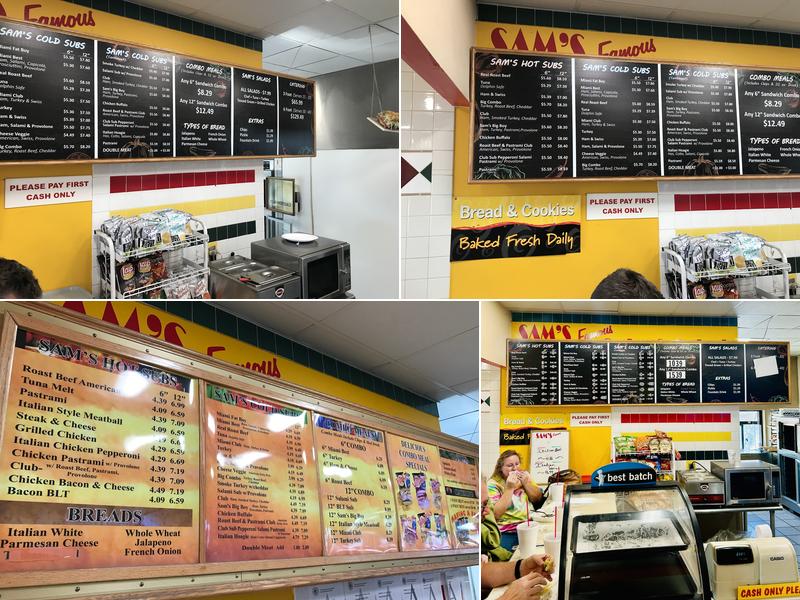 Sam's Famous Subs Menu