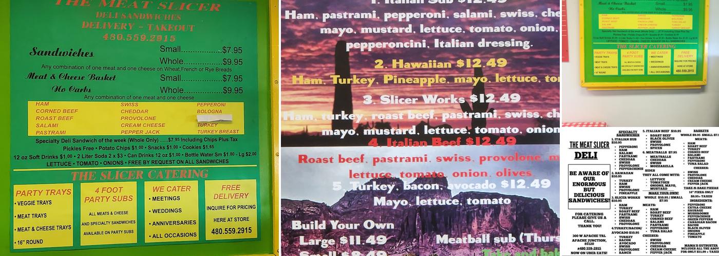 The meat slicer deli Menu