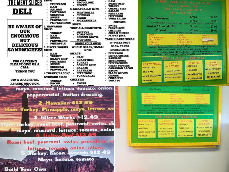 The meat slicer deli Menu