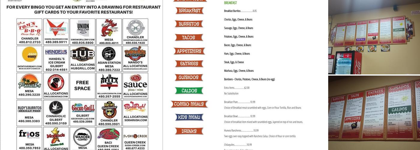 Rudy's Burritos Menu
