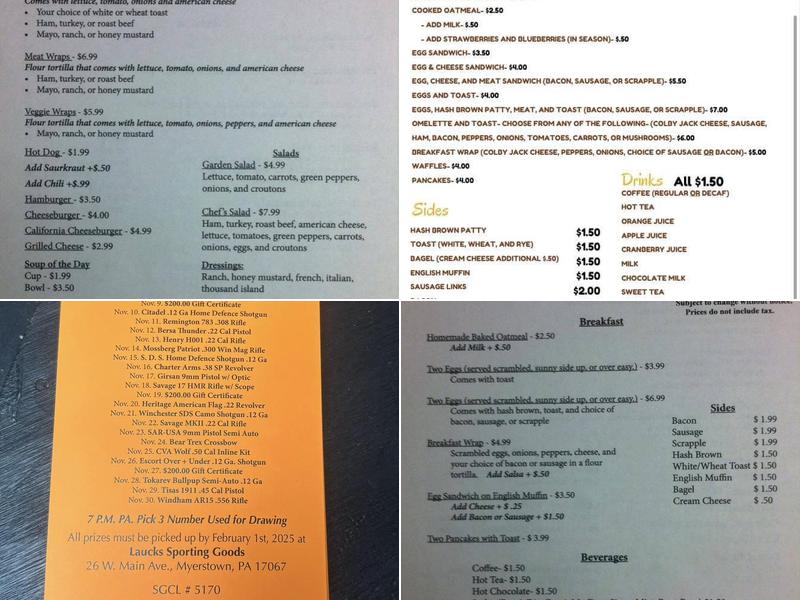 Olde Willow Tree Cafe Menu