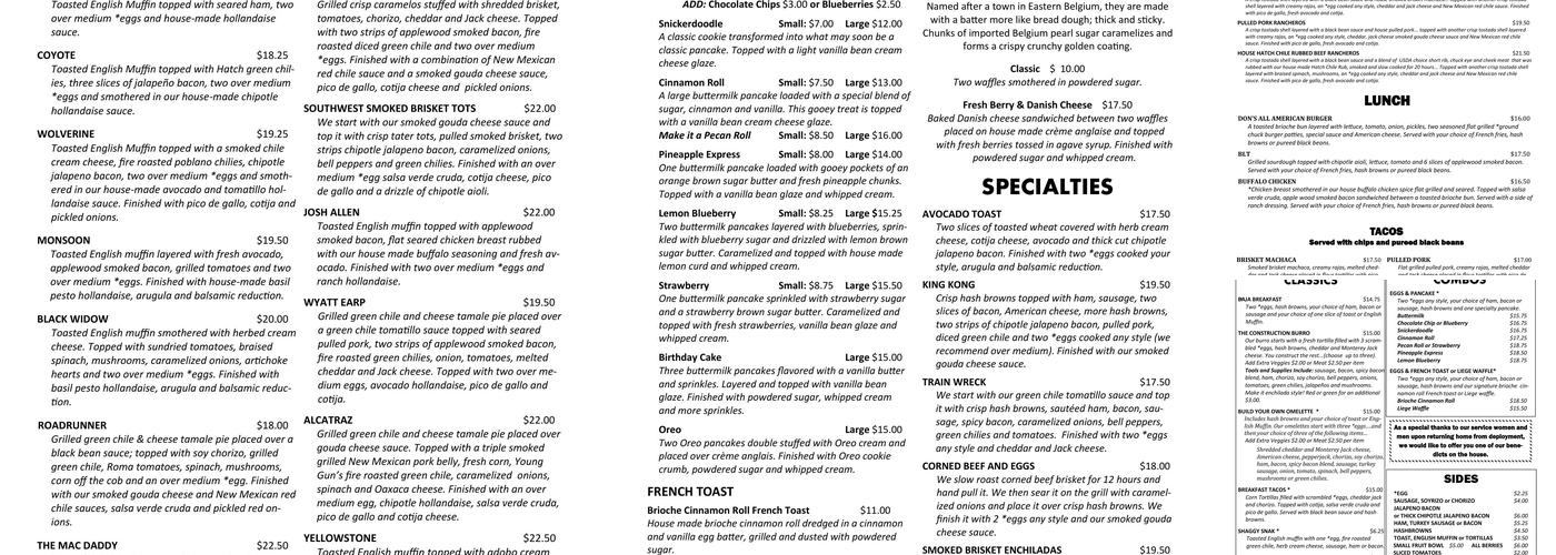 Baja Cafe on Broadway Menu