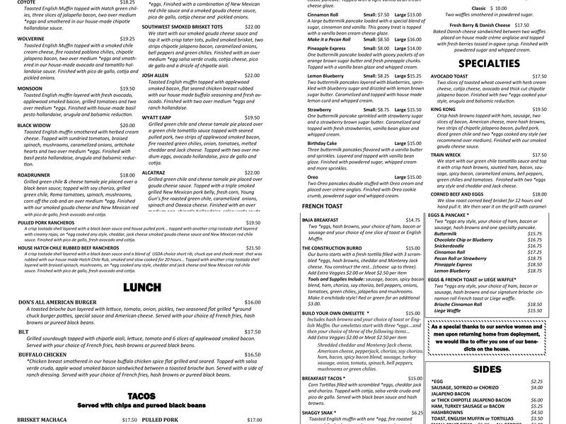 Baja Cafe on Broadway Menu