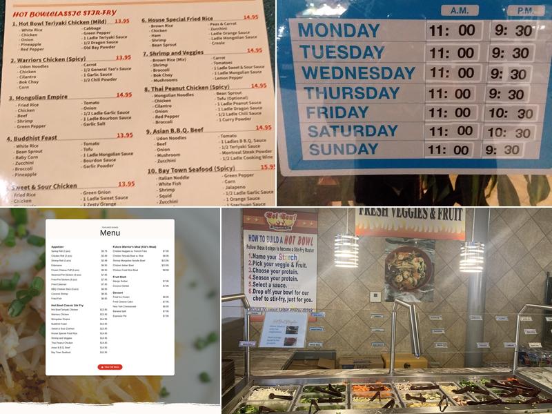 Hot Bowl Mongolian Grill Menu