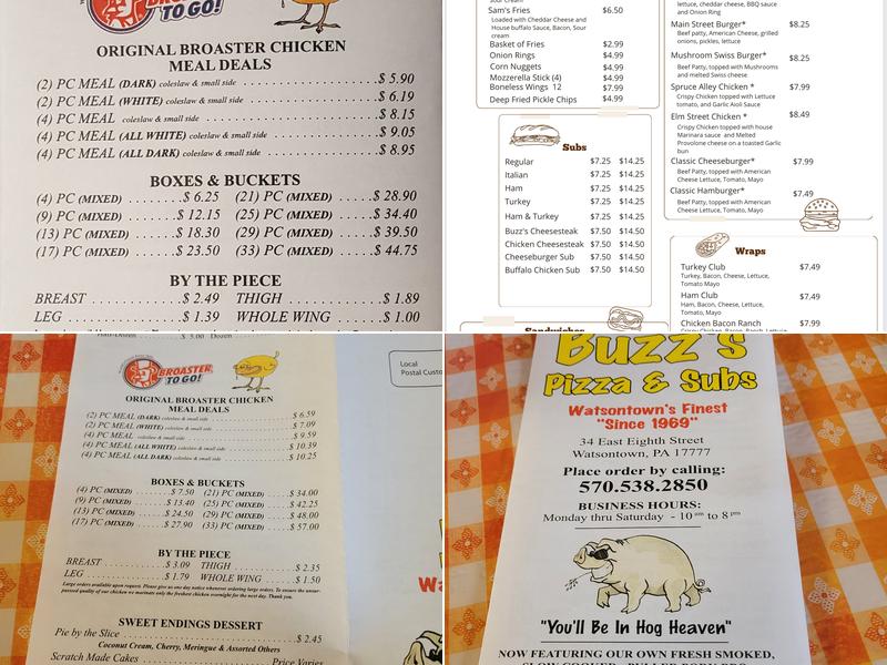 Buzz's Subs Menu