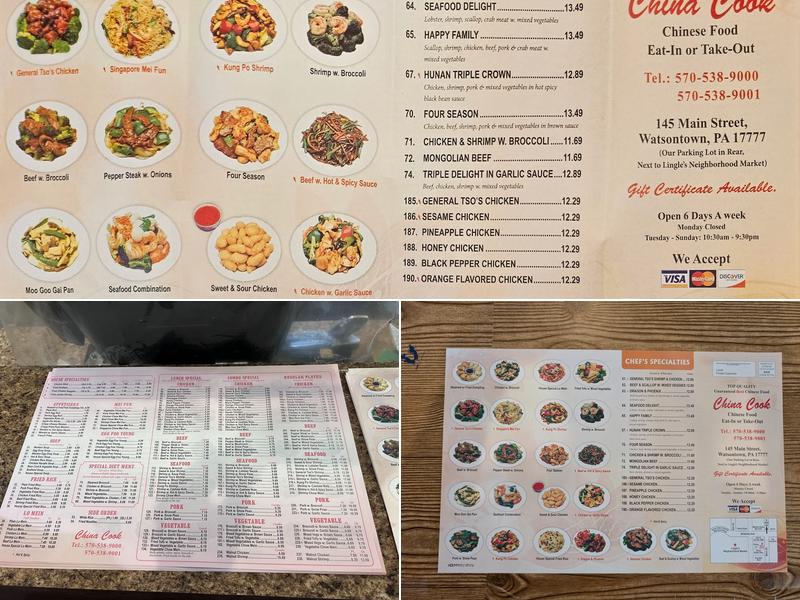 China Cook Menu