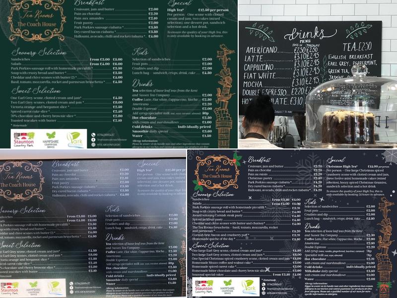 Tea Rooms at the Coach House Menu
