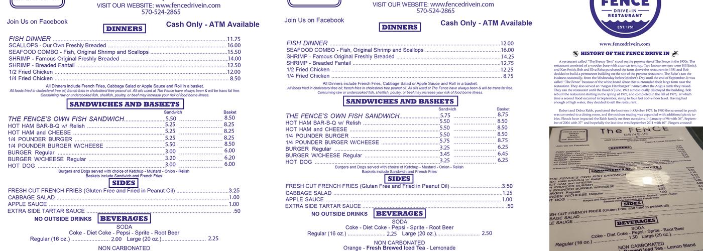 The Fence Drive - In Menu