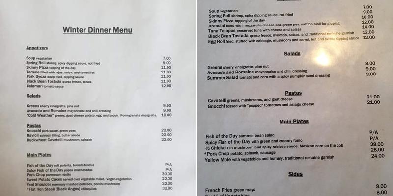 Reba & Pancho's Restaurant Menu