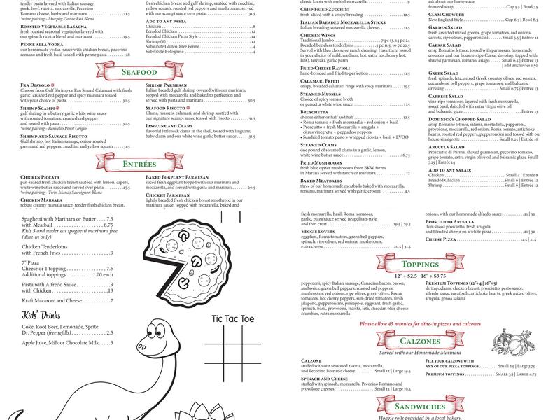 Dominick's Real Italian Menu