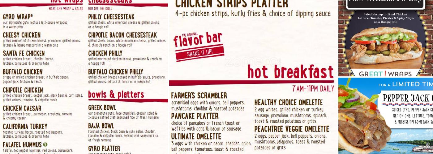 Great Wraps Menu