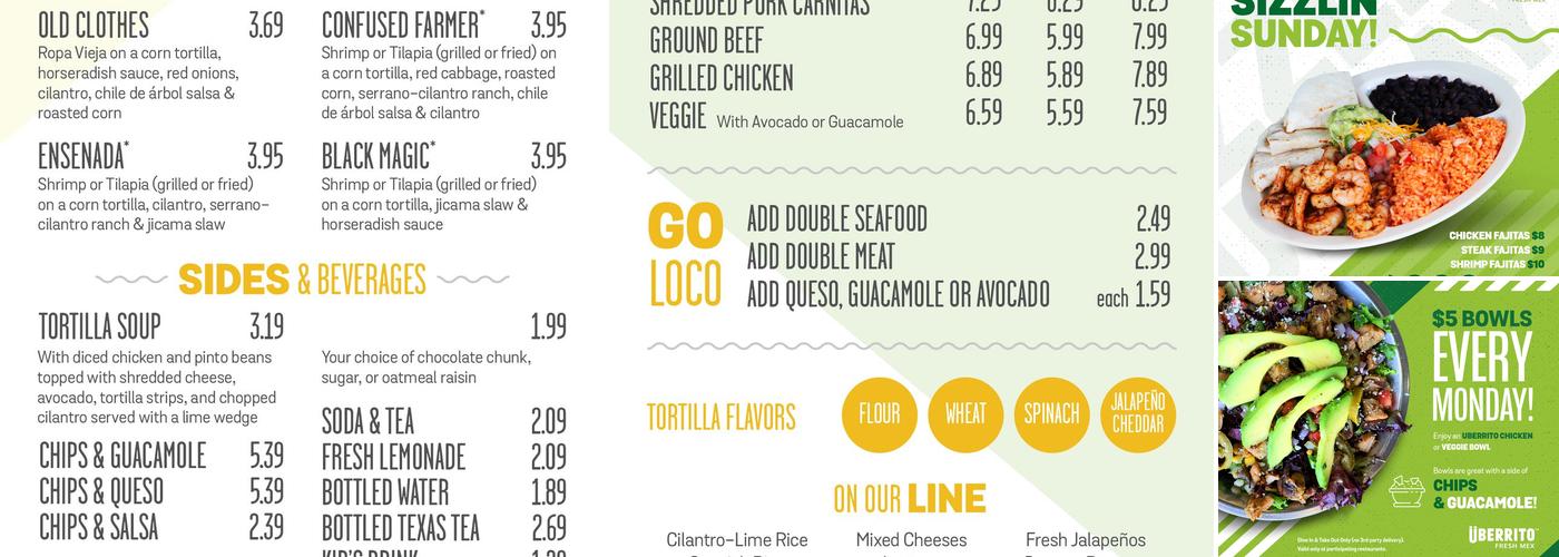 Überrito Menu