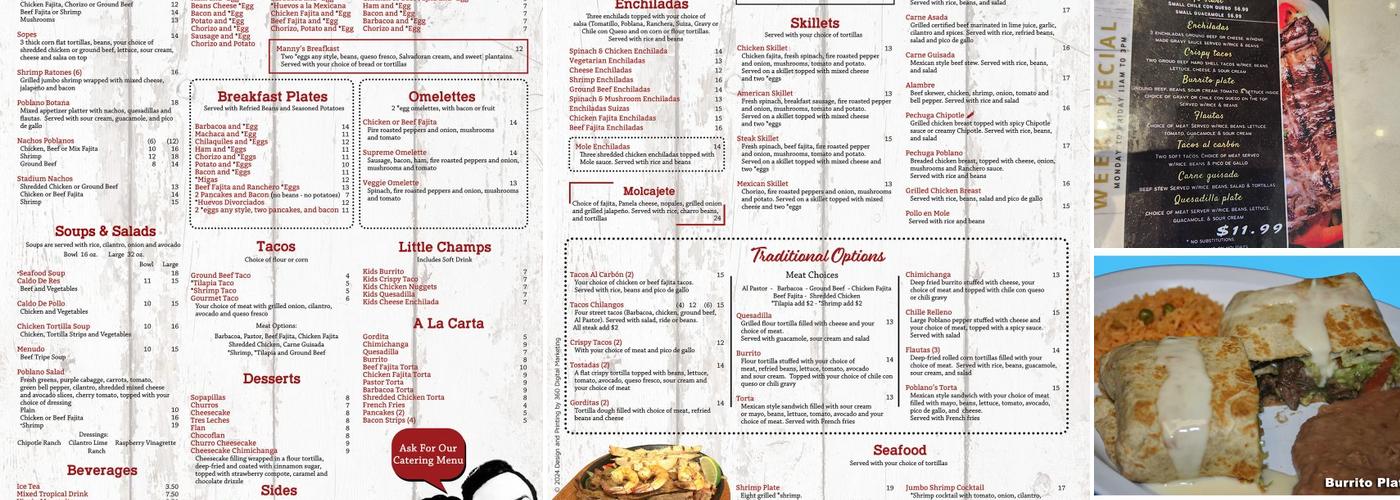 Poblano's Mexican Grill Menu