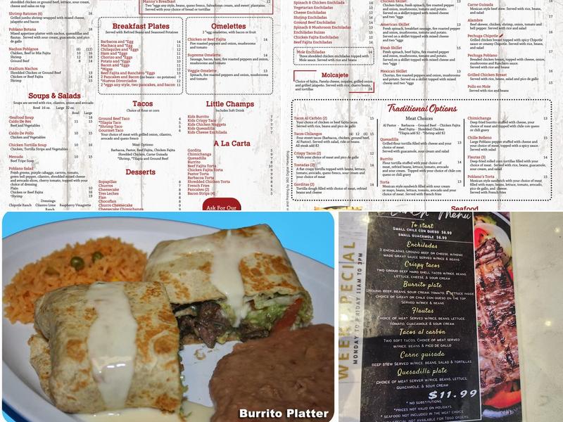 Poblano's Mexican Grill Menu