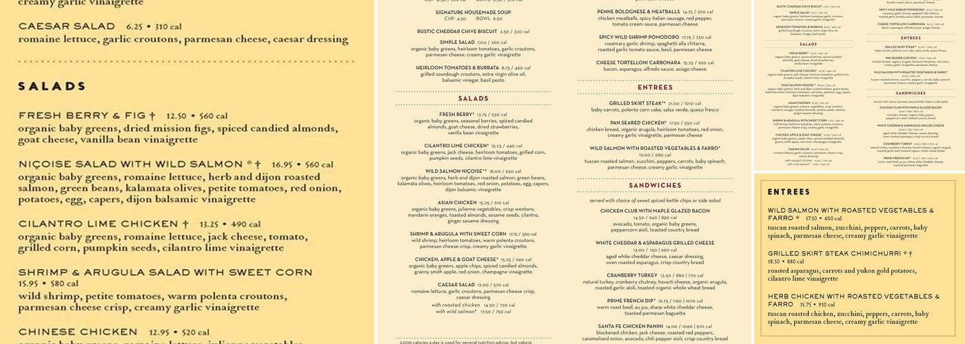 Marketplace Cafe Menu